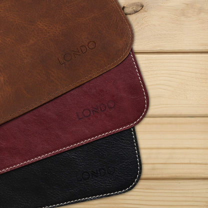 Londo Top Grain Leather Extended Mouse Pad – Large Desk Mat for Office & Gaming, Smooth Writing Surface, Non-Slip Base, Durable & Stylish Workspace Accessory