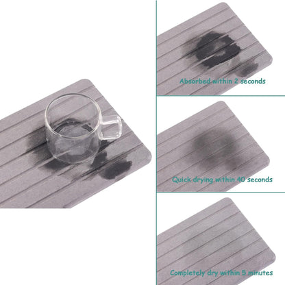 NiuYichee 2 PCS Water Absorbent diatomite Coasters, 8.3" x 4" Water Absorbing Stone Tray for Sink, Stone Drying mat for Kitchen Counter, Stone soap Tray Used for Hand Soaps & toiletries & Plants