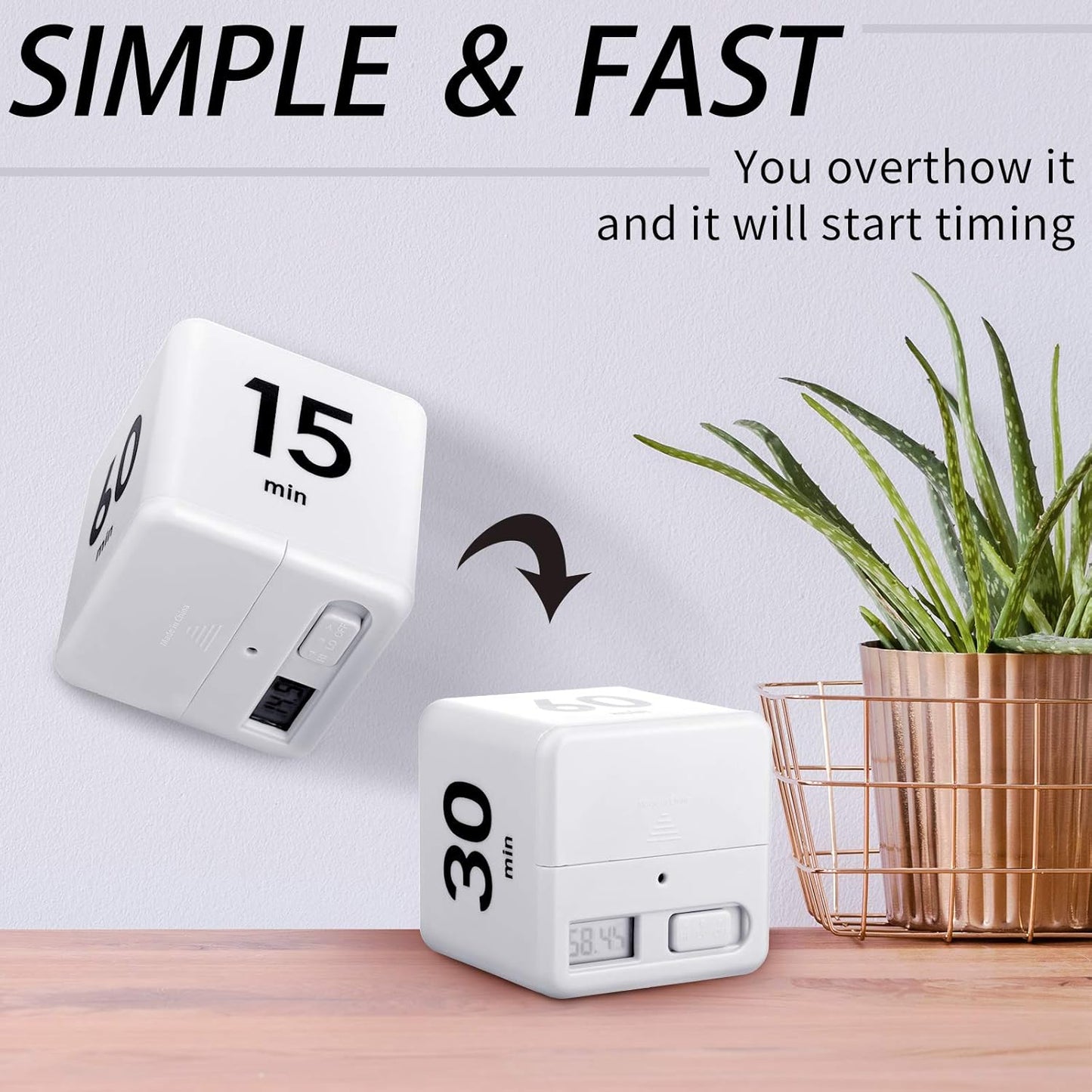 Weewooday 2 Pieces Cube Productivity Timer Flip Gravity Sensor Flip Countdown Countup Workout Timer Management 1 3 5 10 Minutes and 15 20 30 60 Minutes for Work Learning Kitchen Cooking(Green, Blue)