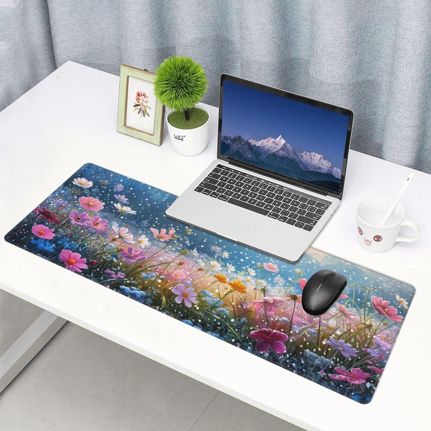 Japanese Mouse Pad, Large Japanese Desk Mat, XL Anime Gaming Keyboard Mat, Non-Slip Rubber Base, Big Extended Desk Protector for Home Office, 31.5”x11.8”
