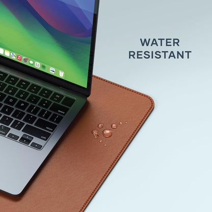 Satechi Vegan Leather Desk Mat, Large Mouse Pad Scratch and Water Resistant, Easy to Clean, Desk Pad for Office and Home, 26.8” x 12.4” x 0.1” - Black