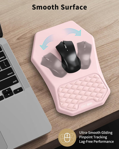 Ergonomic Mouse Pad and Keyboard Wrist Rest Support Set, Massage Design Mousepad for Carpal Tunnel Pain Relief, Memory Foam, Non-Slip PU Base for Computer Desk, Black