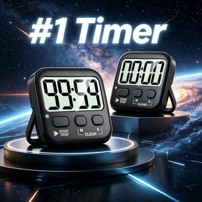 Antonki 2 Pack Digital Timer for Kids, Magnetic Countdown Kitchen Timers for Cooking, Egg, Classroom, Teacher, Exercise, Study, Oven - Battery Included