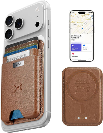 ESR Geo for MagSafe Wallet with Full Find My Functionality, RFID Blocking, 5 Cards Holder for Phone Case, Strong Magnetic Wallet for iPhone 17e/17/16/15/14/13/12 Series, Not for 13/12 Mini, Black
