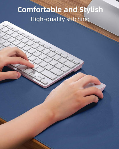AFIING Desk Pad Protector 23.6" x 13.7" - Non-Slip Waterproof PU Leather Desk Mat for Mouse, Keyboard, Laptop, Office and Home Workspace (Beige)