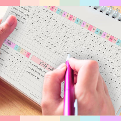 Habit Tracker Calendar – Daily, Weekly & Monthly Habit & Goal Tracker, Wire-Bound Planner with Colorful Design, Premium 250gsm Paper | A5 (Rainbow)