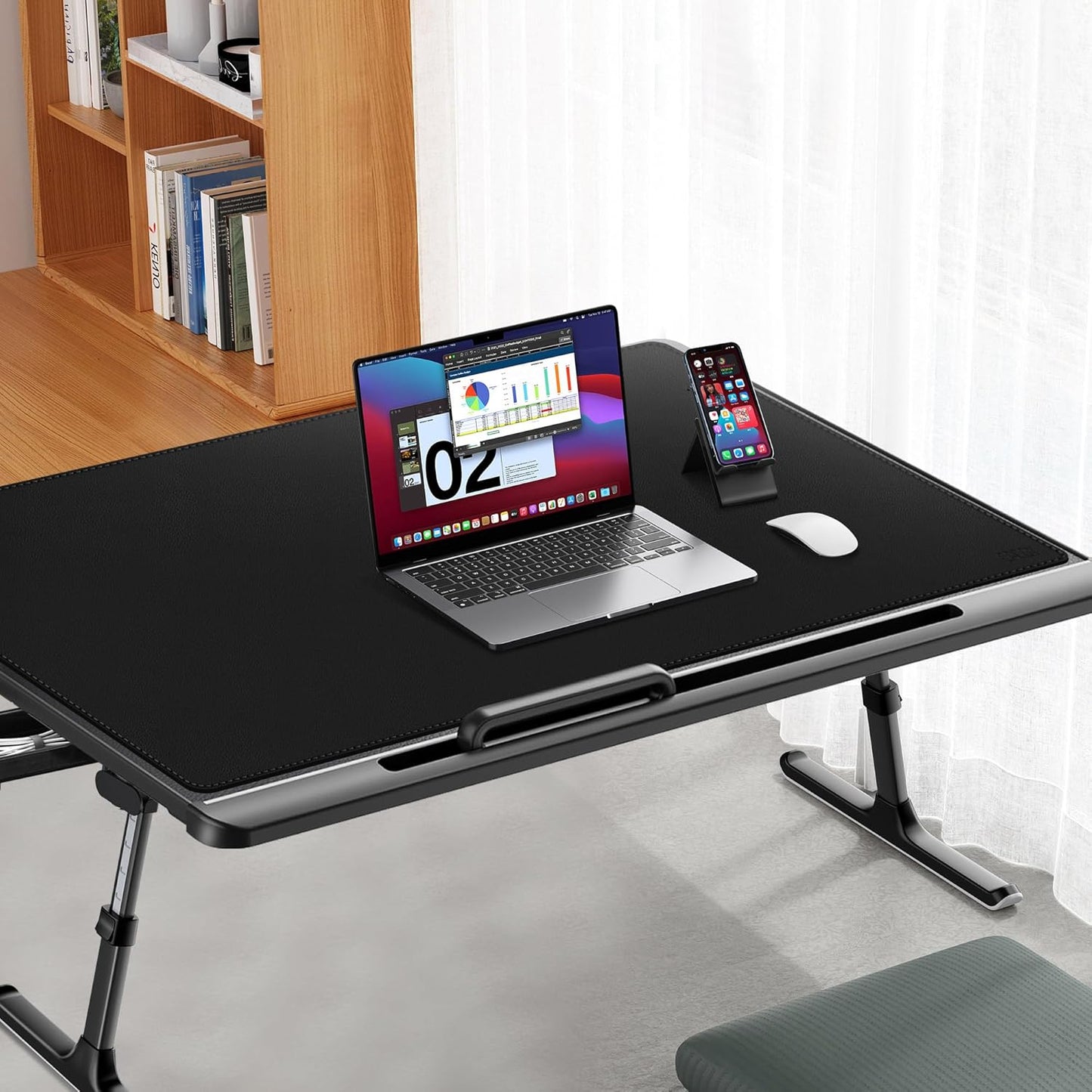 Cacoy 36" x 20" Leather Desk Mat for Home Office, Extra Large PU Leather Desk Pad Blotters, Waterproof Computer Keyboard Mat, Extended Gaming Mouse Pad, Desk Protector for Desktop and PC Laptop, Black