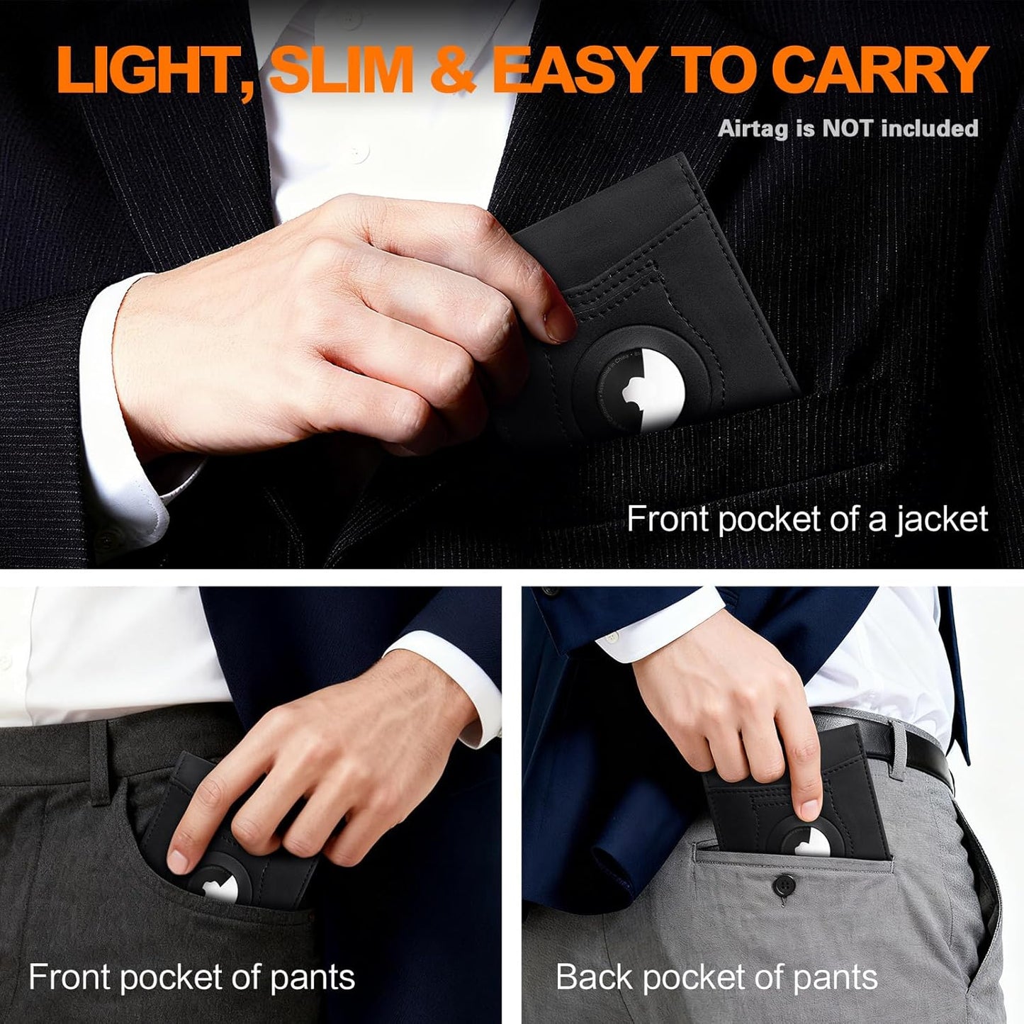 Wallet for Men Slim RFID Blocking Bifold Carbon Fiber,Minimalist Small Compact Front Pocket Credit Card Holder,Thin Mens Leather Wallets Smart Security With 2 ID Windows 1 Cash,Birthday Gifts for Men