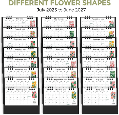 KONVINIT Small Desk Calendar 2026-2027, 6.3" x 3.1", 2026 Desk Calendar - Runs From January 2026 Until December 2027, 24 Months Mini Desktop Calendar for School, Home and Office Supplies