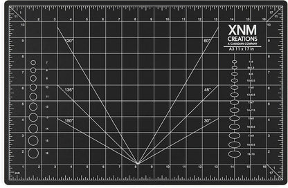 XNM Premium Self Healing Cutting Mat - 18 Inches by 24 inches - A2, 3 Layer Quality PVC Construction - Dual Sided, Imperial and Metric Grid Lines - Perfect for Cutting, Sewing, and Crafts