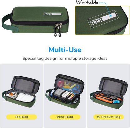 ECHSRT Large Pencil Case, Aesthetic Pen Pouch with Big Capacity, Minimalist Portable Stationery Bag with Handle for Office Organizer Aesthetic Pencil Cases