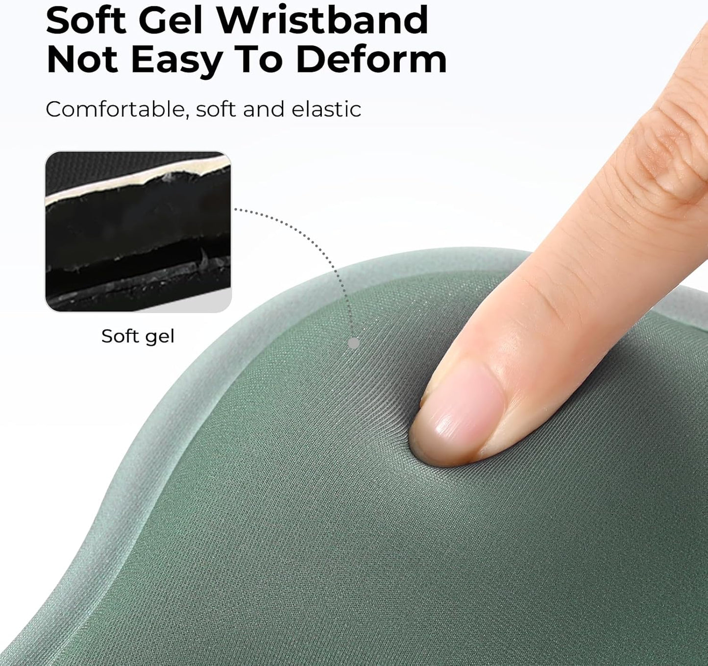 EooCoo Ergonomic Mouse Pad with Gel Wrist Rest Support, Middle Concave Design for Natural Wrist Alignment, Non-Slip Base Mousepad for Laptop, Computer, Office Desk Accessories, Carpal Tunnel Syndrome