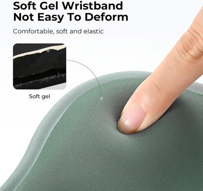 EooCoo Ergonomic Mouse Pad with Gel Wrist Rest Support, Middle Concave Design for Natural Wrist Alignment, Non-Slip Base Mousepad for Laptop, Computer, Office Desk Accessories, Carpal Tunnel Syndrome