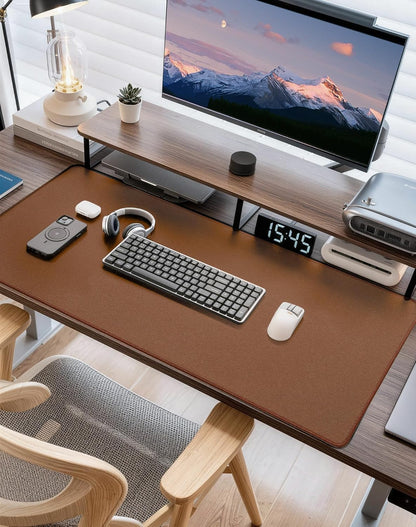 Reniteco Waterproof Large Gaming Mouse Pad with Durable Stitched Edges, Non-Slip Rubber Base, Grainy Jacquard Mouse Mat Desk Pad for Home Office Gaming, 31.5''x11.8''x0.12'', Matte Beige