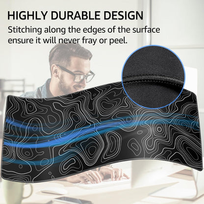 KTRIO Large Gaming Mouse Pad Desk Mat, Superior Micro-Weave Cloth for Precise Mouse Control, Non-Slip Rubber Base, Stitched Edges, Water-Resistant, for Gamer, Office & Home, 31.5" x 11.8" inches