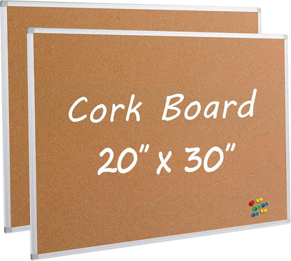 Bulletin Board 36 x 48, Silver Aluminium Framed 4x3 Large Wall Mounted Cork Office Notice Pin Board