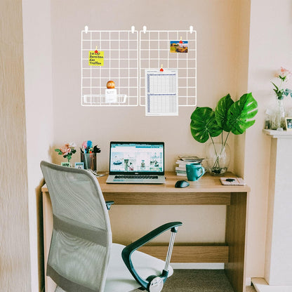 Wall Grid 2 Pack Wire Photo Grid Panels Black Memo Board Wall Organizer (black)