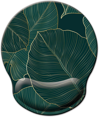 Mouse Pad with Wrist Support, Ergonomic Mouse Pad with Memory Foam Wrist Rest Cushion, Non-Slip Rubber Base Gaming Mice Pad for Home Office Computer Laptop, Flowers Grass