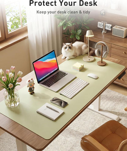 Aothia Non-Slip Waterproof PU Leather Desk Pad Protector for Mouse, Writing Desk, Office, Home, Laptop Blotter, 23.6" x 13.7", Black - Colors A