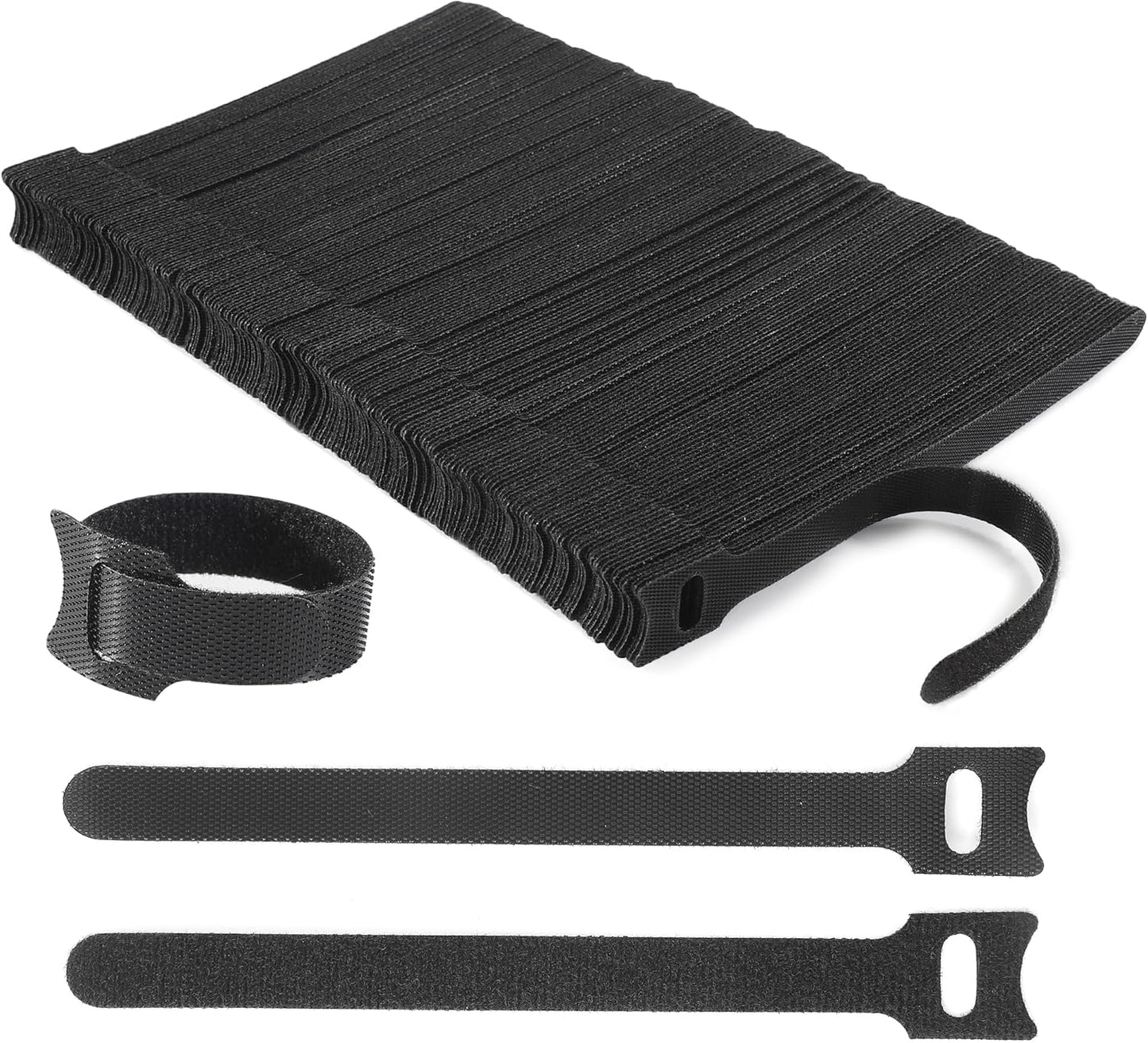 Nettbe Reusable Cable Ties, 60 PCS 8 Inches Adjustable Cord Straps Wire Organizer Cord Wrap and Hook Loop Cable Management