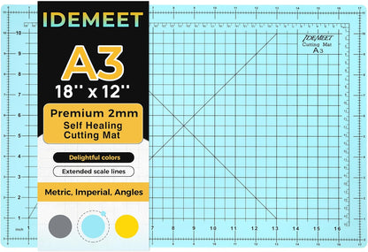 Premium Self Healing Cutting Mat 18'' x 12'', A3 Non-slip Sewing Mat for Quilting, 5-Ply Rotary Cutting Board Double-Sided for Crafts Cutting Fabric Scrapbooking Modeling Projects, Anthracite Gray