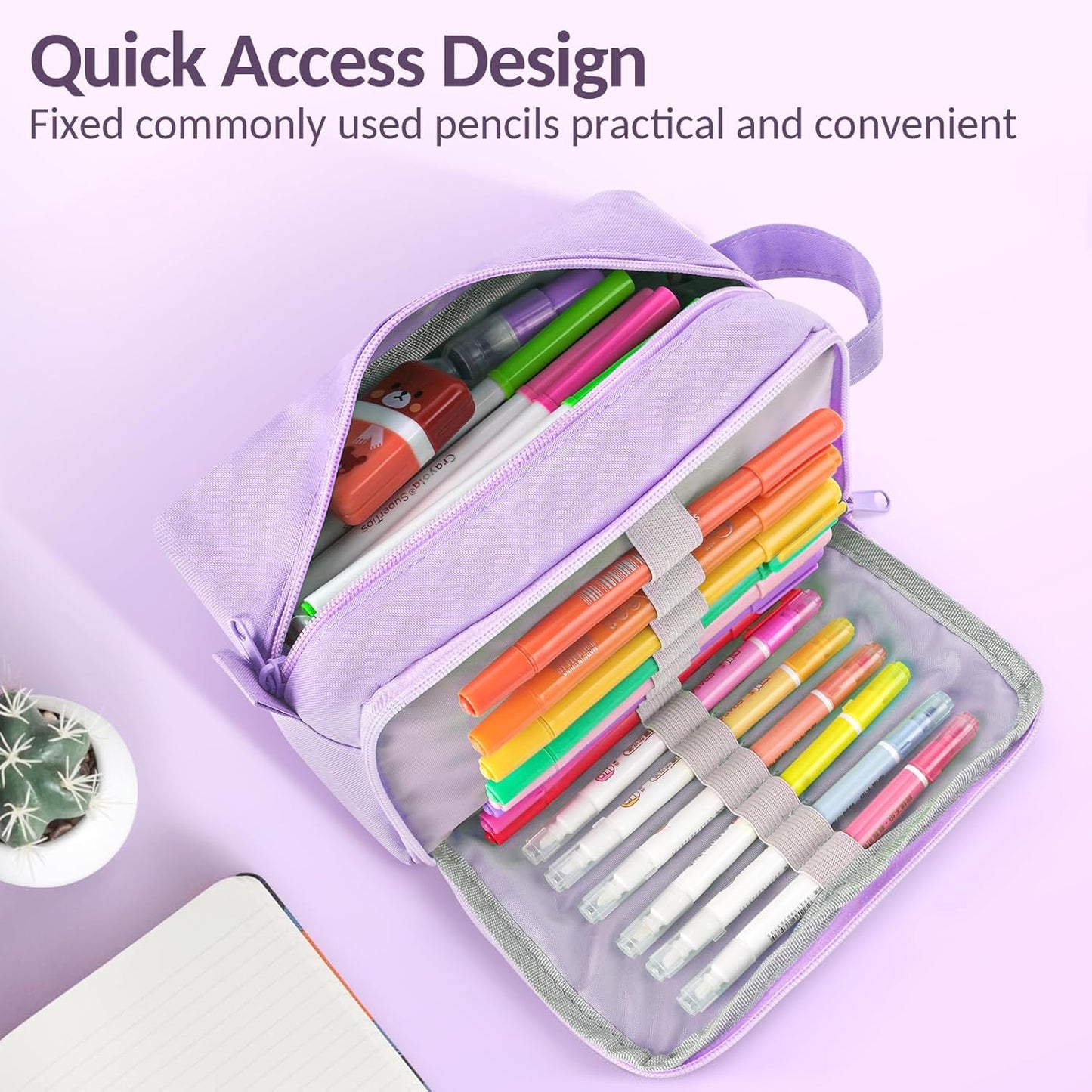 Sooez Original High Capacity Pencil Case, Big Pencil Bag Pouch Box Organizer Pen Case, Aesthetic Supply for Girls Adults, Portable Journaling Supplies with Easy Grip Handle & Loop, Mint Green