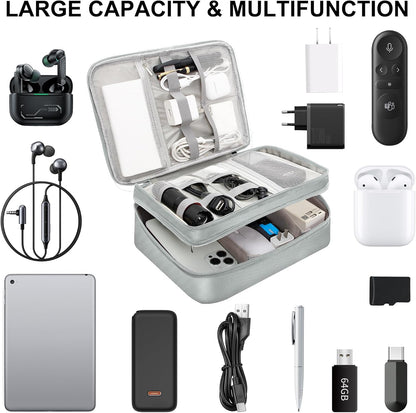 CILLA Electronics Organizer Travel, Travel Cord Organizer Case, Compact Electronics Accessories Bag for Cable, Cord, Charger, Phone