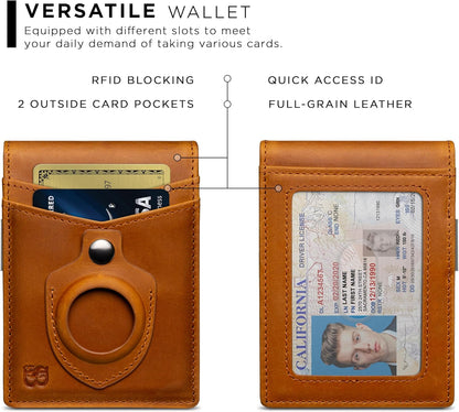 SERMAN BRANDS Money Clip Wallet - Mens Wallets slim Front Pocket RFID Blocking Card Holder Minimalist Mini Bifold