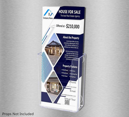 Marketing Holders 6 Pack Suction Cup Brochure Holder Holds 6 Inch Wide Literature Window or Glass Wall Mount Display Indoor Graphic Images Amenity Flyers or Reference Sheet Racks