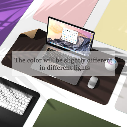 YSAGi Non-Slip Leather Desk Pad, Waterproof Laptop Computer Desk Keyboard Mat, Table Protector Blotter Mat, Large Mouse Pad for Office/Work/Home/Decor(Black, 31.5" x 15.7")