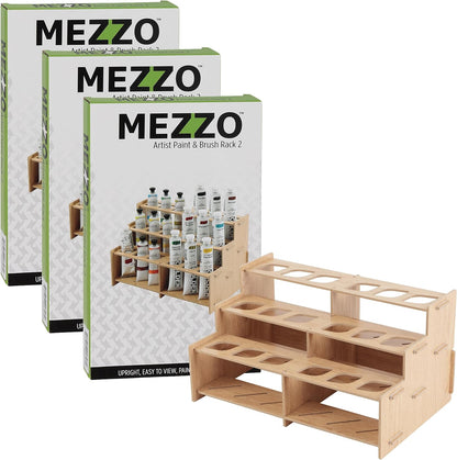 HG Art Concepts Mezzo Artist Drawing Rack - Wood Grain Laminate Multi Layer Desk Stand Professional Storage Display Organizer for Pens, Pencils, Drafting and all other Drawing Tools