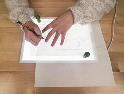 Cutterpillar Glow Elite Mini Light Board — LED Craft & Quilting Light Pad — Compact & Portable 10" x 13" Size — 4 Brightness Levels, Magnetic Base & Self-Healing Cutting Mat