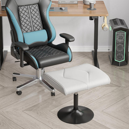 VECELO Foot Rest Under Desk Ottoman, PU Height Adjustable Footrest with Comfort Padding, Leg Rest for Desk for Relieving Leg Pain, Stiffness, and etc, Black