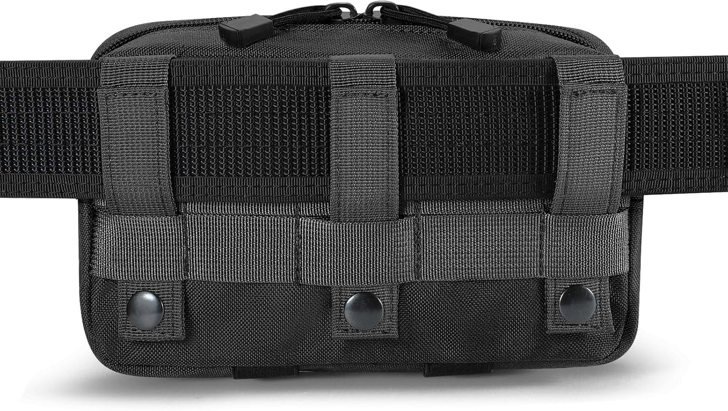 FRTKK Tactical Molle Admin Pouch Utility Laser Cut EDC Tool Pouch Bag Horizontal Modular Pouches Include US Flag Patch and Keychain