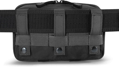 FRTKK Tactical Molle Admin Pouch Utility Laser Cut EDC Tool Pouch Bag Horizontal Modular Pouches Include US Flag Patch and Keychain