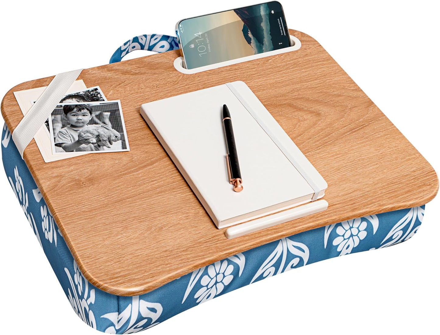 LAPGEAR Designer Lap Desk with Phone Holder and Device Ledge - Arrow Stripes - Fits up to 15.6 Inch Laptops - Style No. 45411