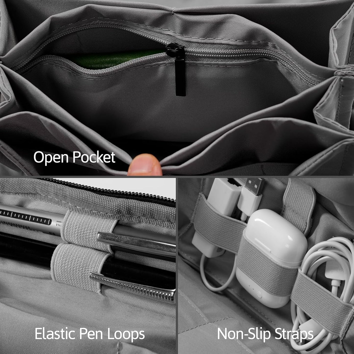 OrgaWise Electronics Organizer, Electronic Accessories Bag Travel Cable Organizer Three-Layer for iPad Mini, Kindle, Hard Drives, Cables, Chargers