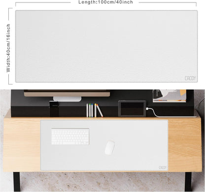 Cacoy 36" x 20" Leather Desk Mat for Home Office, Extra Large PU Leather Desk Pad Blotters, Waterproof Computer Keyboard Mat, Extended Gaming Mouse Pad, Desk Protector for Desktop and PC Laptop, Black