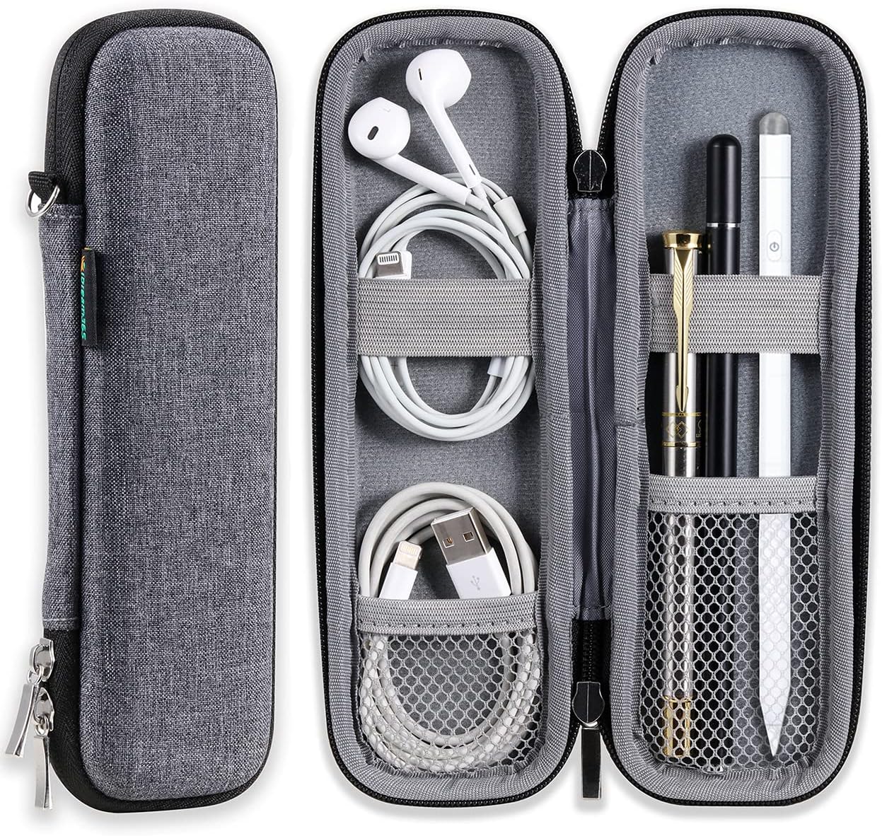 Small Pencil Case Holder for Pencils,Hard Pen Case for Executive Fountain Pens,Ballpoint Pens-Black