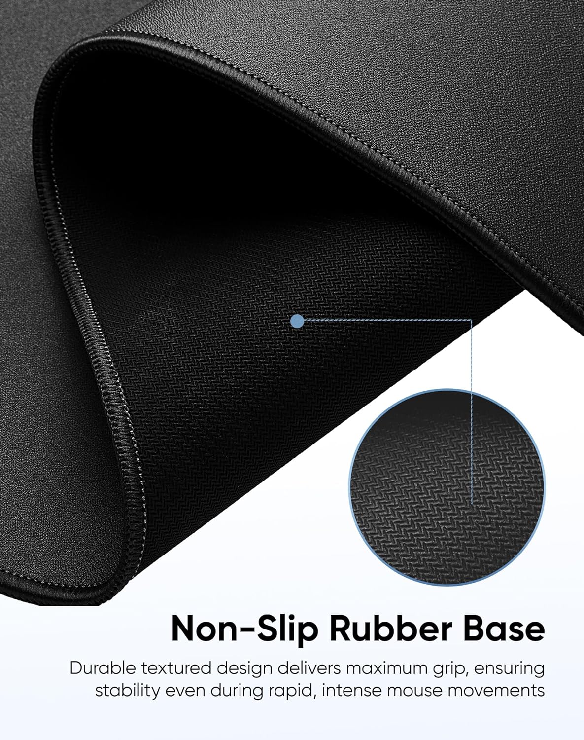 Reniteco Waterproof Large Gaming Mouse Pad with Durable Stitched Edges, Non-Slip Rubber Base, Grainy Jacquard Mouse Mat Desk Pad for Home Office Gaming, 31.5''x11.8''x0.12'', Matte Beige