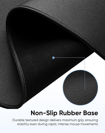 Reniteco Waterproof Large Gaming Mouse Pad with Durable Stitched Edges, Non-Slip Rubber Base, Grainy Jacquard Mouse Mat Desk Pad for Home Office Gaming, 31.5''x11.8''x0.12'', Matte Beige