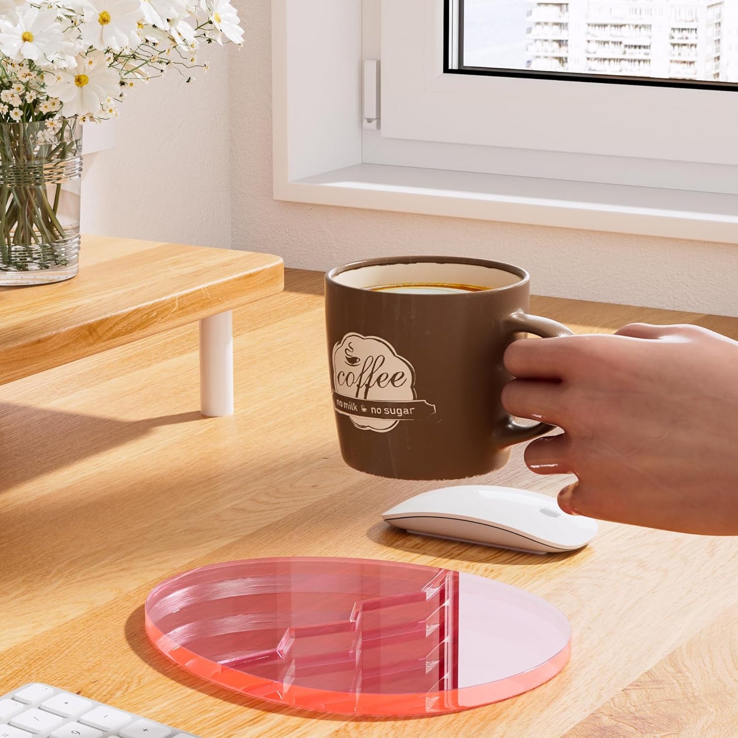 Acrylic Coaster Decorative Plates, Irregular Bar Drink Coaster, Clear Cloud Shape Coffee Cup Coaster, Perfect for Tabletop Protection and Accessories Display.(Gold)