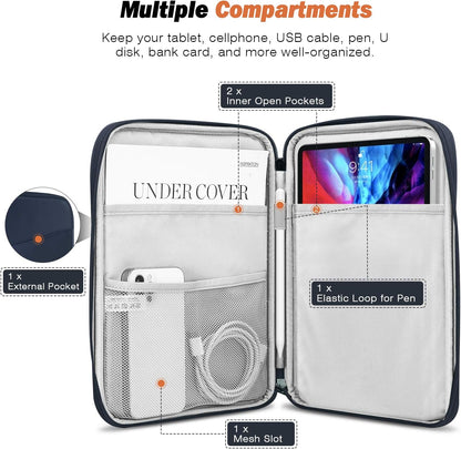 MoKo 9-11 Inch Tablet Sleeve Case, Fits New 11inch iPad Air M4/Pro M5, iPad A16 11", i-Pad 10/9/8/7th/Air 5/4th 10.9"/10.2", Tab S9/S8 11", Protective Bag Carrying Case with Pocket, Dark Gray