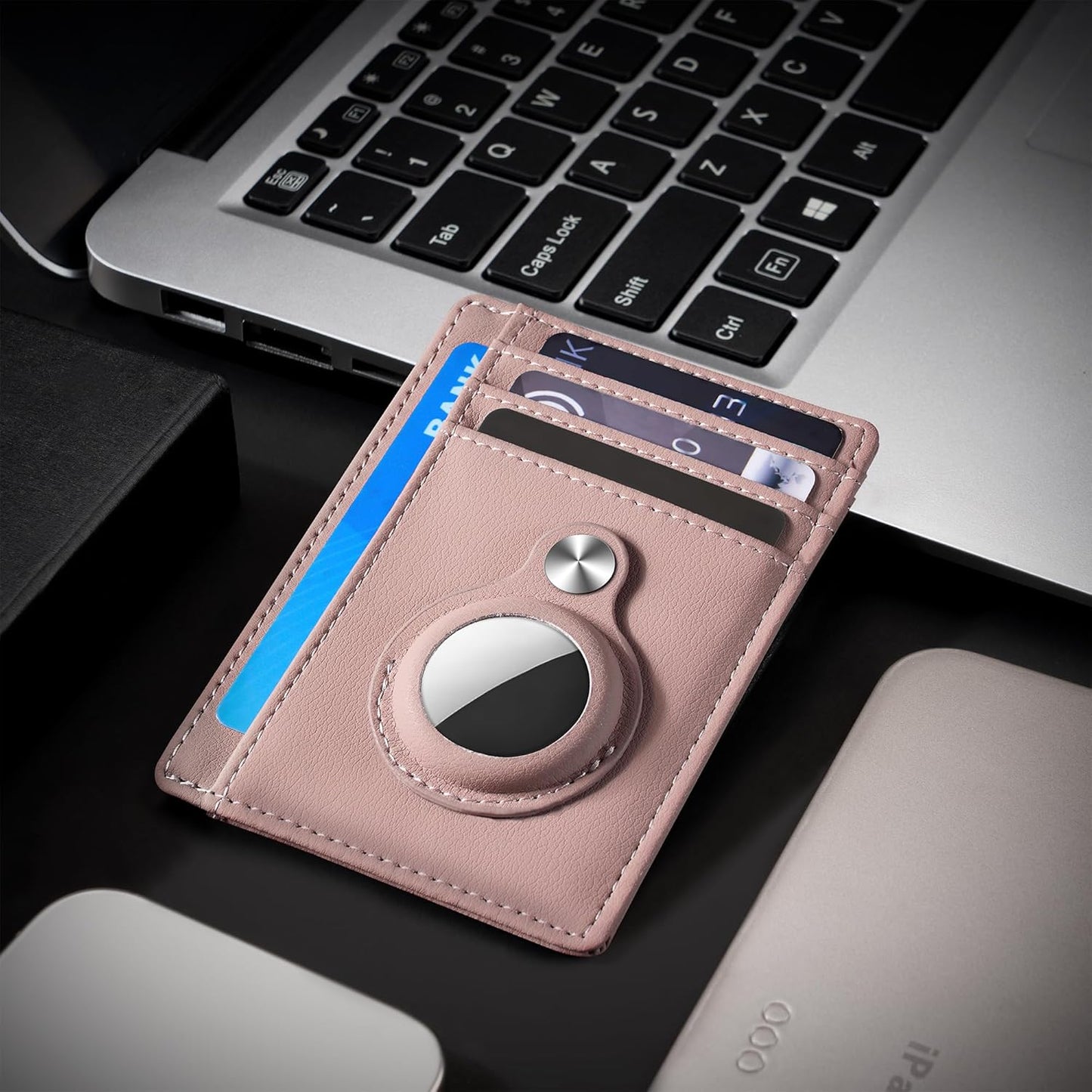 Slim Minimalist Front Pocket Air Tag Wallet, RFID Blocking Card Holder Wallet with Airtag Holder