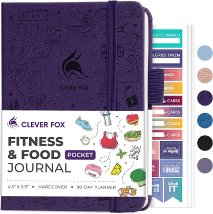 Clever Fox Fitness & Food Journal – Nutrition & Workout Planner for Women & Men – Diet & Gym Exercise Log Book with Calendars, Diet & Training Trackers - Undated, A5 Size, Hardcover (Forest Green)