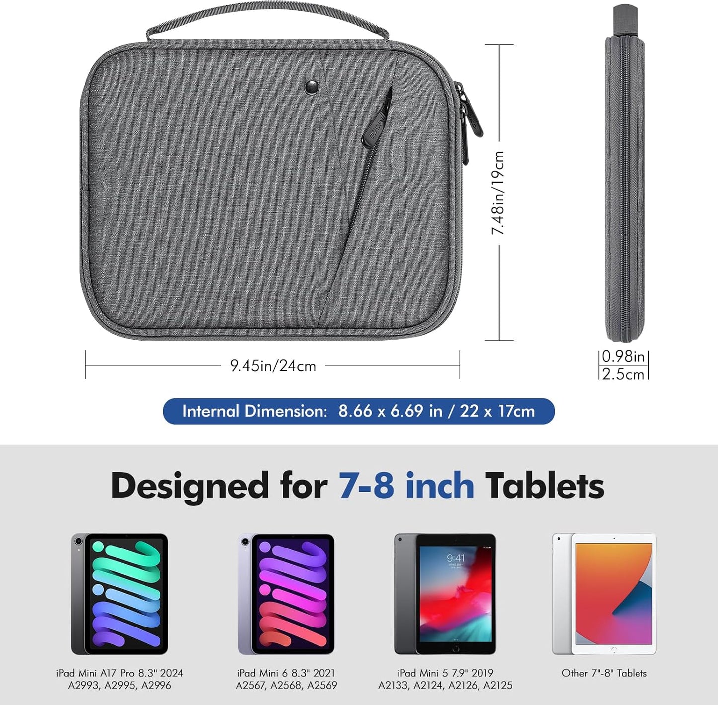 MoKo 9-11 Inch Tablet Sleeve Carrying Case with Handle, Padded Protective Travel Bag for New 11-inch iPad Air 4 2026/Pro M5/ A16, iPad 10th/Air 5/4th 10.9, i-Pad 9/8th 10.2,Tab S9/S8 11, Black