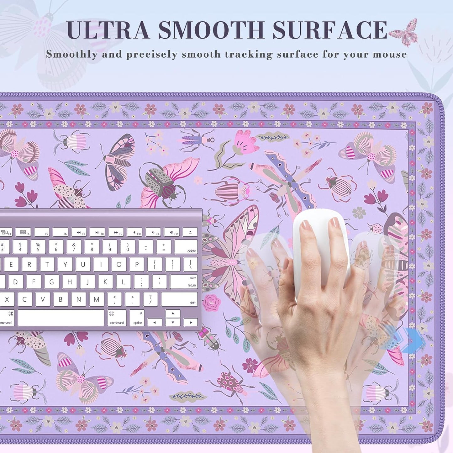 iCasso Desk Cover Mat, Office Mouse Pad, Desk Protector Mat, Extra Large Matt for Desktop,Anti-Slip XXL Big Mousepad with Stitched Edges for Computer Keyboard Retro Black - Colors B
