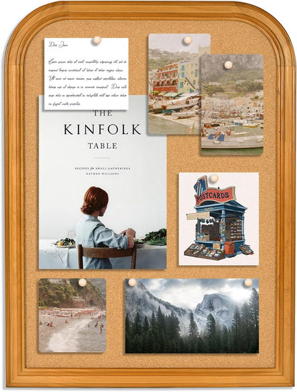 Cork Board for Walls, 17X13 inches Bulletin Board with Frame, Decorative Hanging Pin Board Vision Board Message Board for Office School Home Decor(2R&2S,4333,1p)