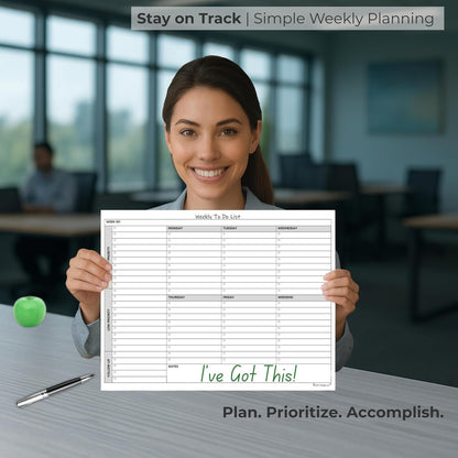 TO DO List Planner Notepad, 60 Page Planning Pad. Undated ToDo Checklist w/Priority & Note Sections. Organize & Track Projects, Clients or Daily Tasks. 8.5 X 11, A4 Tear Sheets.