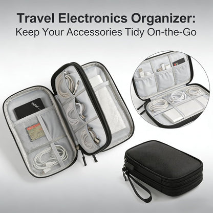 Travel Storage Box - Hard EVA Protective Cover for Mobile Power Bank, Charger, Cable, Phone and Accessories - Portable Storage Bag for Airplane, Business Travel, Home Furnishings